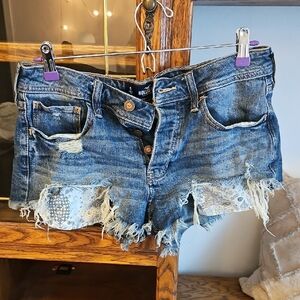 Hollister Women's Distressed Blue Jean Shorts